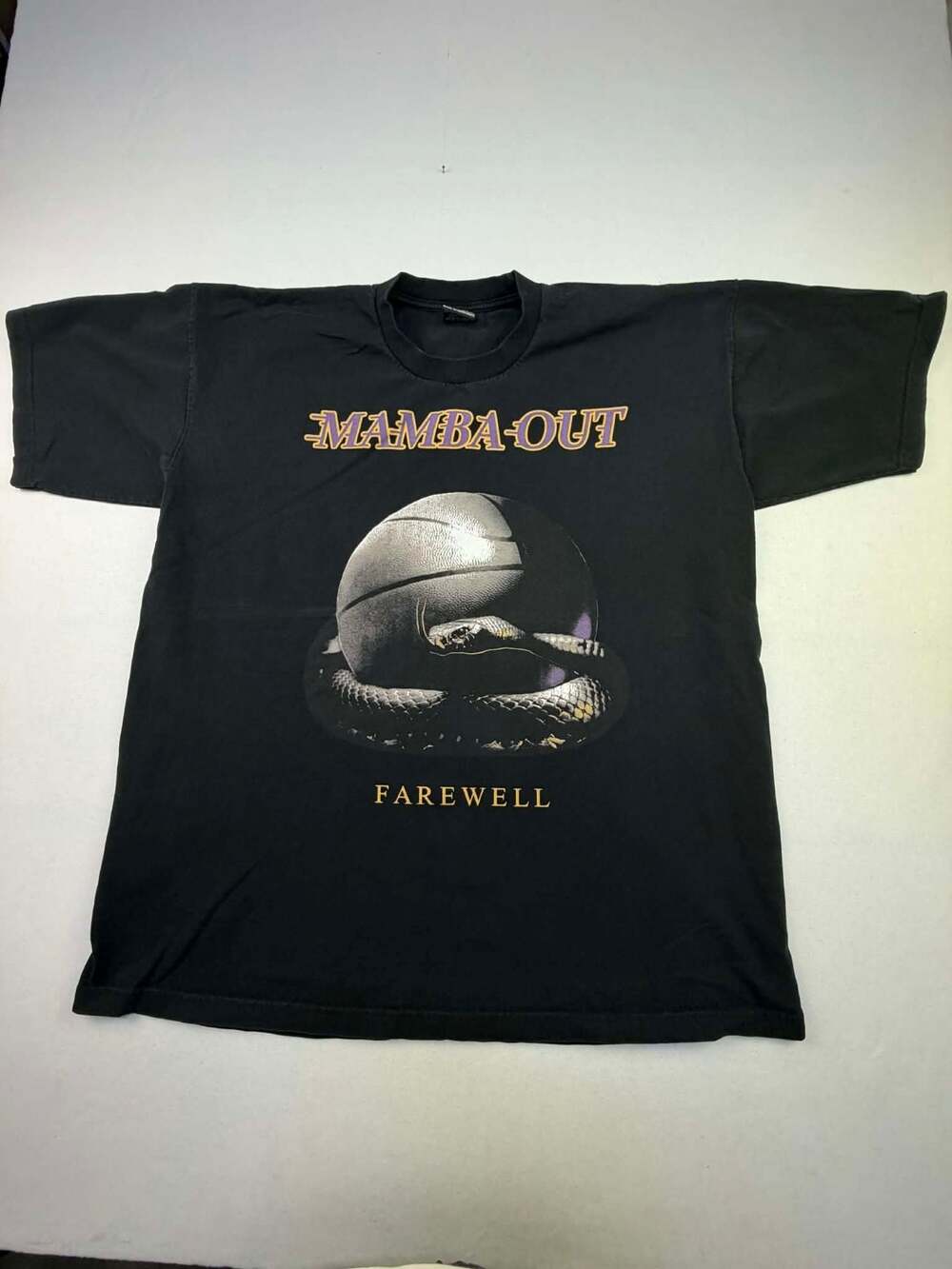 Kobe Bryant Mamba Out Farewell Black Double Sided T-Shirt Size 3XL